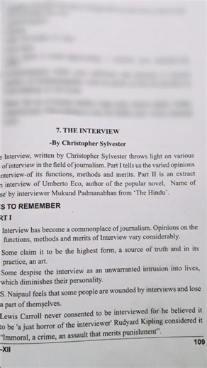 class 12th subject English chapter -7 The Interview support material easy notes📝🧨