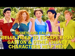 Belle Tries to GET AWAY from Gaston & Other Disney Characters Help Her at Disneyland! #disney