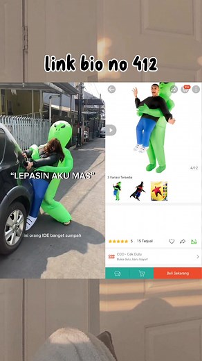 Membalas @haul_aestheticx KOSTUM ALIEN GENDONG #haulshopee #barangunik #racunshopee #kostumalien #prankaliengendong #kostumlucu