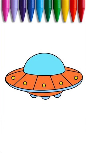 Let’s color UFO ,Color with me Easy coloring guide for kids #vehicles #alien #ufo #extraterrestrial