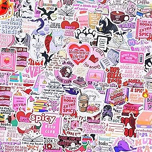 100 PCS Book Stickers for Kindle, Adult Bookish Sticker Pack - Waterproof Vinyl Spicy Spooky Booktok Decals for Laptop, IPAD, Ebook Reader, Water Bottle - Girls Romance Stickers