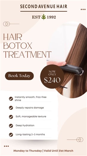 Your hair isn’t damaged… it’s dehydrated 👀 Hair Botox at Second Avenue Hair = ✨ Deep repair ✨ Frizz control ✨ Glass-like shine ✨ Smoother, healthier strands This is your sign to fix your hair before winter hits. 👉 Book now: www.secondave.com.au #HairBotox #SecondAvenueHair #FrizzFreeHair #HairTransformation #SmoothHair