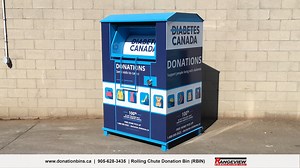 Donation Bins - Rolling Chute Bin - Rangeview Fabricating Inc.