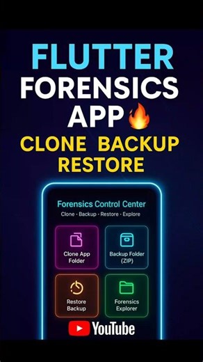 🔥 This Flutter app can CLONE, BACKUP & RESTORE folders in 1 tap! Cyber Forensics UI 🚀✨ #flutter