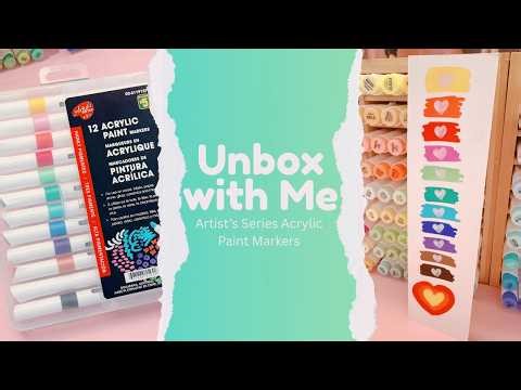 Unbox with Me: Dollarama Finds | Artist's Series Acrylic Paint Markers | Stationery | Swatching