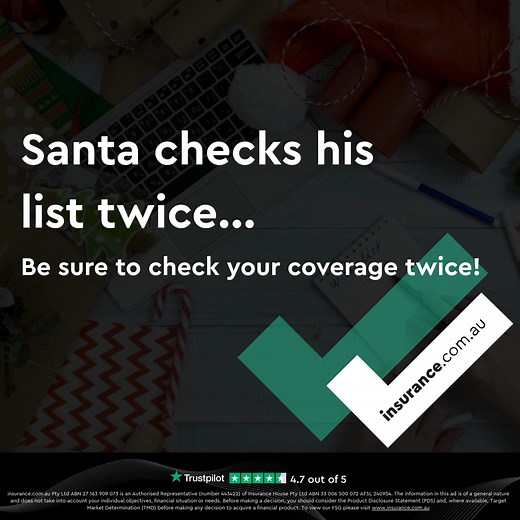 33 reactions | Santa checks his list twice, have you? Be sure to review your insurance to ensure you're adequately covered. | Insurance.com.au | Facebook