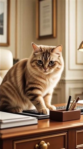 kitty working in office | #cat #cartoon #shorts