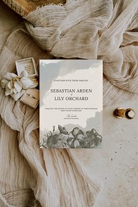 Elegant Floral Wedding Invitation Template, Watercolor Editable Wedding Invite, European Backyard Garden, Unique and Customizable, ORCHARD - Etsy