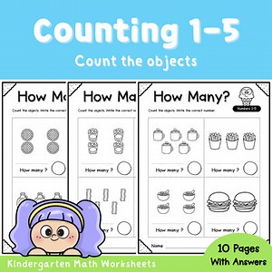 Counting 1–5 Worksheets | How Many? Count and Write the Number | Pre-K Math