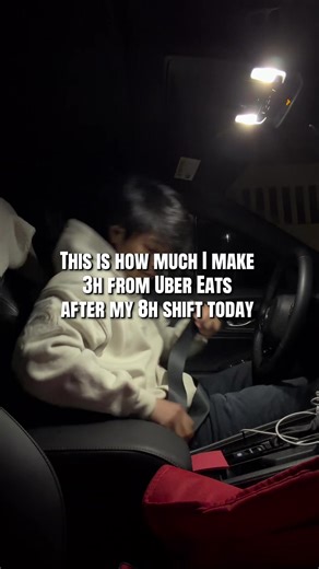 This is how much I make 3h from uber eats after my 8h shift ✨ #ubereats #ubereatskid #night #sidehustle #fyp