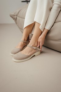 Beige Suede Mary Jane Sandals With Closed Toe and Adjustable Strap – Comfortable Women’s Shoes for Everyday Wear - Etsy Canada