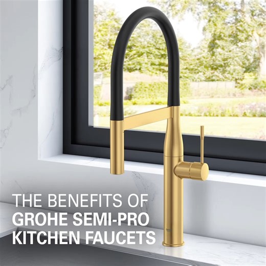Go pro with GROHE Semi-Pro Kitchen Faucets. Featuring a high-arch spout, flexible hose, and dual-spray functionality, Semi-Pro faucets seamlessly enhance your kitchen with versatile performance and beauty. Explore GROHE’s Semi-Pro Kitchen Faucets - https://www.grohe.us/search-results-product?q=semi-pro | GROHE | Facebook