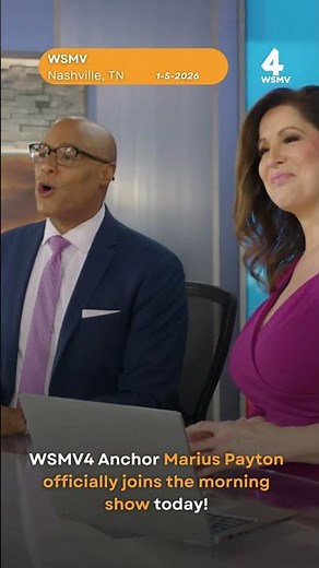 WSMV4 Anchor Marius Payton officially joins the morning show today!