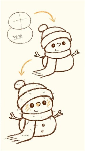 How To Draw A Snowman Step By Step #christmasdrawing #drawingtutorial #snowmandrawing #easydrawings