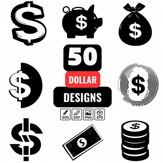 Dollar Svg Bundle, Money Symbol Png, Currency Clipart, Dollar Sign, Dollar Vector, Bank Icon, Economic Symbol Svg, Money Clipart - Etsy