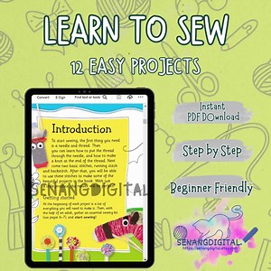 Sewing for Beginners: 12 Easy Projects - Digital PDF Guide Learn to Sew - Etsy