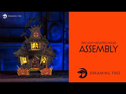 SVG File - Tea Light Haunted House - Assembly Tutorial (For Cricut, Silhouette, and ScanNCut)