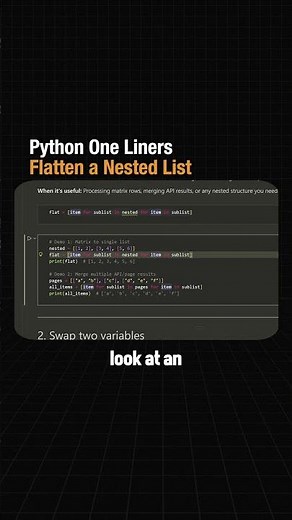 Did you know you can flatten any nested list in Python with one line? 🔥