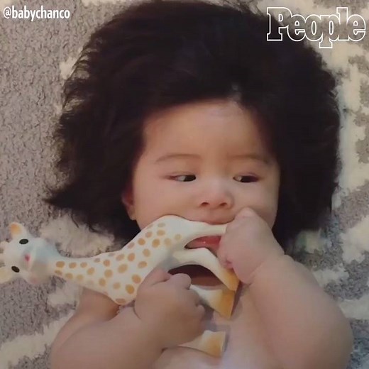 Meet Baby Chanco — the adorable baby taking the Internet by storm because of her incredible hair. https://trib.al/0BBcySg | People