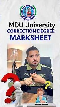 📌 How to Apply Correction in Marksheet & Degree from MDU | Step-by-Step Guide