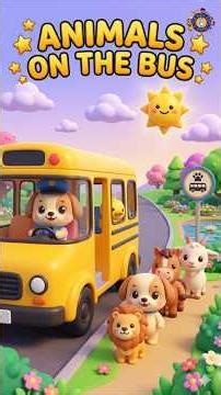 All The Animals Hop On The Fun Bus Song #shorts #nurseryrhymes