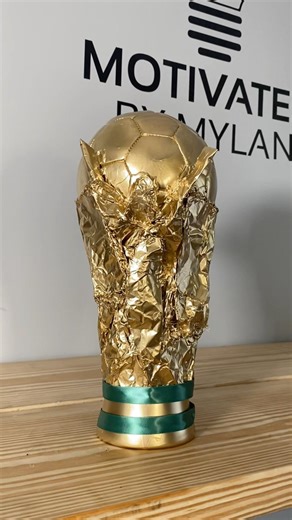 How to make the FIFA World Cup Trophy at home for $10 ⚽️🏆 #MotivatedByMylan #worldcup #fifa #soccer