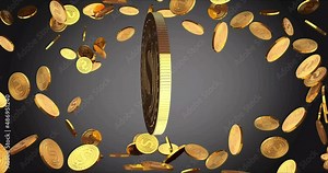 Dollar abstract coin rotation on chroma key green screen.Gold coin with dollar mark 3d rendering.Close up macro symbol about finance and money.4k.Cryptocurrency with usd.Virtual internet money.Single