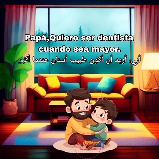 #Dad, I want to be a dentist when I grow up. — Tell me, son, why do you want to be a dentist? — Because I want to help people have a healthy and beautiful smile. | اللغة الإسبانية bil hermano