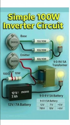 Simple 100W Inverter Circuit Using 2N3055 | DIY 12V to 220V Inverter Project