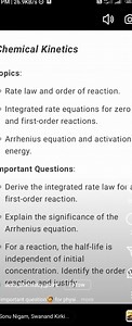 hemical Kinetics opics: Rate law and order of reaction. Integra... | Filo