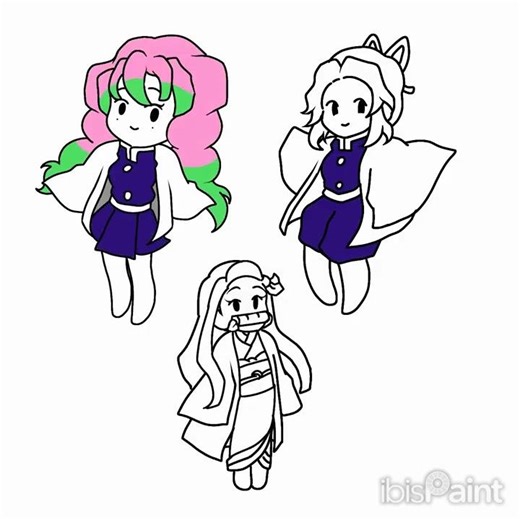 Kny girls in chibi styles