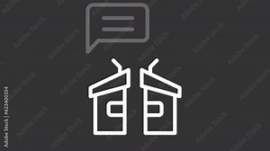 White icon animation of voting debate and opinion, HD video with transparent background, seamless loop 4k video representing voting. Stock Video