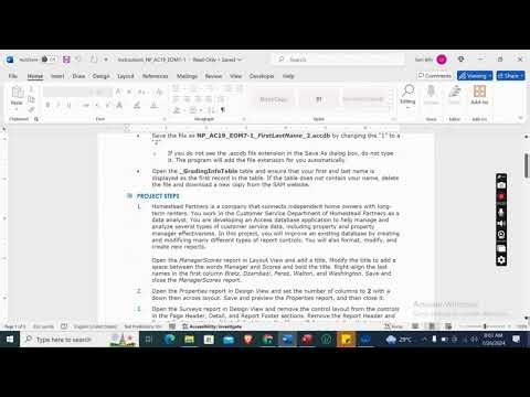 Access 2019 | Module 7: End of Module Project 1 Homestead Partners #newperspectives