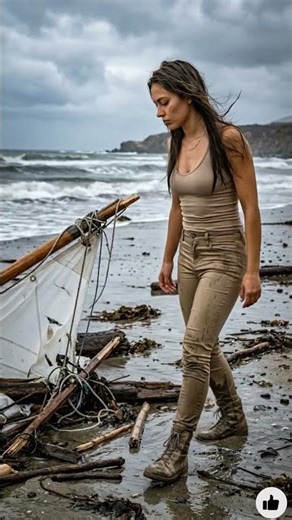 She Survived a Shipwreck Alone on a Deserted Beach 🌊🔥 #Shorts #Survival #Bushcraft