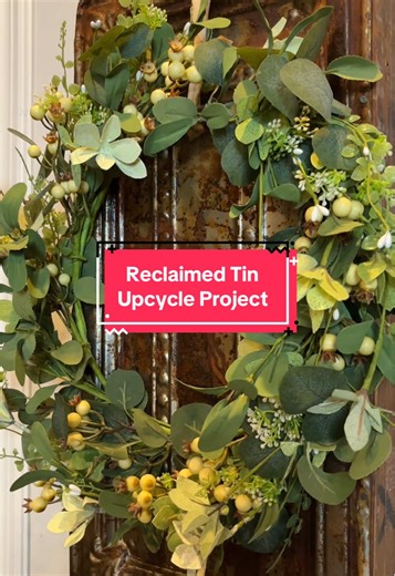 Would you hang something like this? This old piece of ceiling tin had the most amazing rusty patina. I backed it with scrap wood boards, added hangers, and turned it into a show piece for my pantry. The spring green berry wreath adds the perfect Spring touch—and now it’s quickly becoming one of my favorite repurposed decor moments this season. Around here, we do mostly vintage. 2025 is our year to vintage treasure hunt, stash & style our spaces and add “freedom” to our lives in so many ways! We 