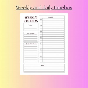 Timebox, Time Blocking, Time Management, Time Schedule, To-do List Template, Template Scheduler, Daily Planner, Time Boxing, Timebox Planner - Etsy
