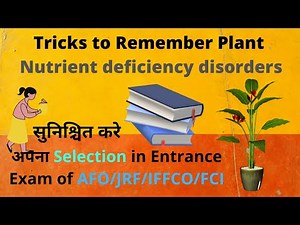 Tricks to remember Plant Nutrients deficiency disorder,Nutrients deficiency symptoms in plant,