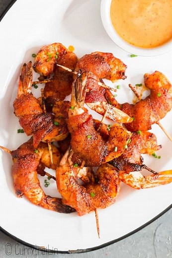 Easy Sweet and Spicy Bacon Wrapped Shrimp
