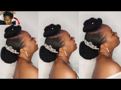 Quick Bridal Natural Hairstyle| Wedding updo Hairstyle for black women #bridalhairstyles