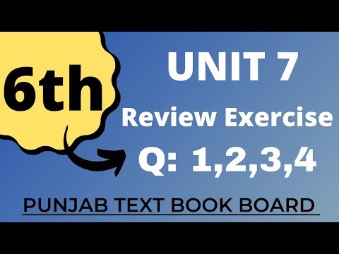 Class 6 Math Unit 7 Review Exercise Punjab Text Book Board [ Q1 to 4 ]Class 6 Unit 7 Review Exercise