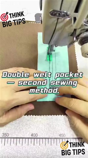 How to make a double welt pocket #sewinglife #sewingtools #fyp #sew #Thinkbigfashion
