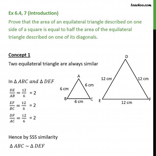Question 7 - Prove that area of an equilateral triangle - Ratio of Are