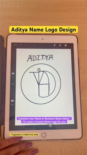 Aditya Name Logo Design | Stylish Letter Logo Drawing Easy #shorts