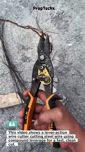 Lever Wire Cutter vs Steel Cable! Clean Cut ⚡️ #Tools #Construction #DIY