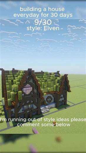 Day 9 of building a unique house. Style: Elven. #minecraft #minecraftrealms #fantasy #fantasyworld