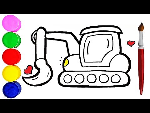 Bagger Zeichnen und Malen für Kinder