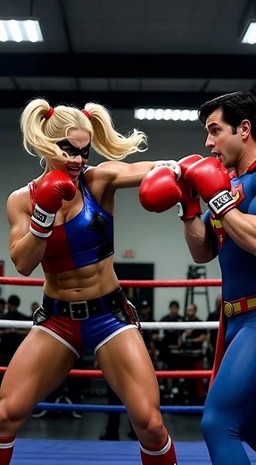 Harley Quinn Dominates Superman in a Brutal Boxing Showdown