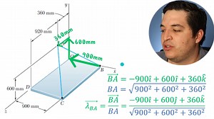 Componentes de una fuerza en 3D - estática- utilizando vector unitario lamda | Axel Contreras