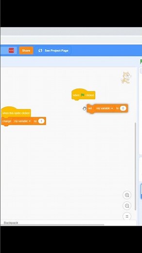 How to make a variable change when you click on it in Scratch