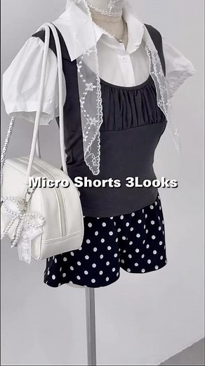 3 Trendy Micro Shorts Outfits🤍 Which one do you like? #shorts #fashion #wego #outfit #KoreanFashi...